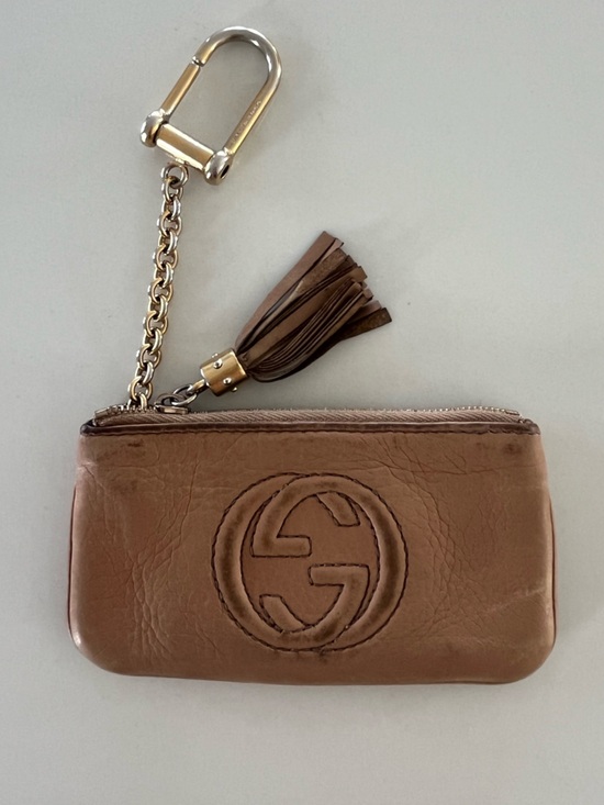 Gucci Accessories - Gucci Soho Soho Leather Tassel Key Zip Pouch / Coin Purse – Rose Beige Camellia